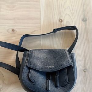 Marc Jacobs Blue Pebbled Leather Crossbody Saddle Bag